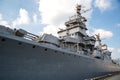 Russian warship on the pier Royalty Free Stock Photo