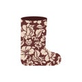 Russian winter boots valenki Khokhloma painting. Warm shoes in Royalty Free Stock Photo