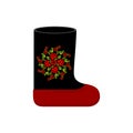 Russian winter boots valenki Khokhloma painting. Warm shoes in Royalty Free Stock Photo