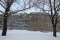 Russian winter. Izborsk Fortress, Pskov, Russia. Royalty Free Stock Photo