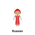 Russian, woman cartoon icon. Element of People around the world color icon. Premium quality graphic design icon. Signs and symbols Royalty Free Stock Photo