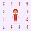 Russian, woman cartoon icon. Universal set of people around the world for website design and development, app development Royalty Free Stock Photo