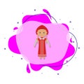 Russian, woman cartoon liquid bacdge icon. Simple color vector of people around the world icons for ui and ux, website or mobile Royalty Free Stock Photo