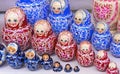 Russian wooden doll matryoshka on the counter of the gift shop. Matryoshka is a national Russian souvenir