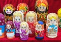 Russian wooden doll matryoshka. Traditional souvenir from Russia is a nesting doll