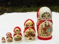 Russian wooden dolls beauties Royalty Free Stock Photo