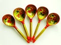 Russian wooden spoons Royalty Free Stock Photo