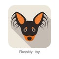 Russkiy roy dog face portrait flat icon design, vector illustration Royalty Free Stock Photo