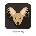 Russkiy roy dog face portrait flat icon design, vector illustration Royalty Free Stock Photo