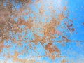 Rust background on blue steel plate for graphic design Royalty Free Stock Photo