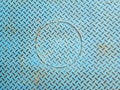 Rust background on blue steel plate for graphic design Royalty Free Stock Photo