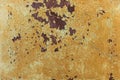 Rust background on yellow painted metal