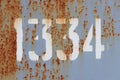 Rust Blue Painted Wall Texture. Number 1334 Royalty Free Stock Photo