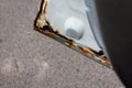 rust build on a car door Royalty Free Stock Photo