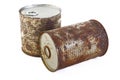 Rust cans at on white background Royalty Free Stock Photo