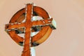 Rust Colored Celtic Cross Isolated Royalty Free Stock Photo