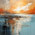 Rust Contemporary Seascape Abstract Painting