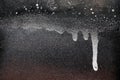 Rust-covered fence with dripping black and white paint 11 Royalty Free Stock Photo