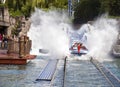 Visitors enjoying a ride on Poseidon water roller coaster, Europa Park, Germany Royalty Free Stock Photo