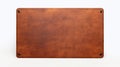 Rust Leather Sign Mockup - Minimalist Brown Leather Plate