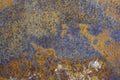 Rust metal background. Rusty texture old iron steel surface plate. Grunge, aged, corrosion material backdrop. Royalty Free Stock Photo