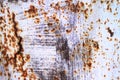 Rust. Metal door to the apartment. Old metal texture. Royalty Free Stock Photo