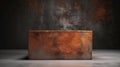 rust mock up podium for hard suface odject and element. Generative AI