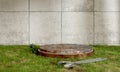 rust mock up podium for hard suface odject and element presentation