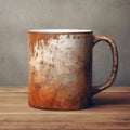 Rust Mug Mockup On Wooden Table - Industrial Design Contest Winner