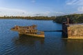 Rust old abandoned ship wreck in Sydney, Homebush Royalty Free Stock Photo