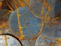 Rust on old metal circle plate Royalty Free Stock Photo