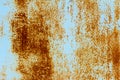 Rust, rusty background, rusty metal texture with paint residue, rust protruded through the paint Royalty Free Stock Photo