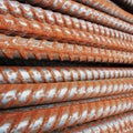 Rust steel rods or bars for construction Royalty Free Stock Photo