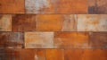 Rust Tile Wall: Raw Metallicity, Smooth Surface, Industrial Fragments