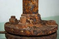 Rust tube close up photography bolts