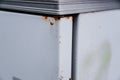The rust on an white old refrigerator Royalty Free Stock Photo