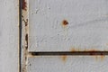 Rust White Painted Wall Texture Fragment. Screw