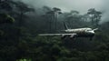 Rusted Airplane Airlifting Through Jungle: Haunting Nature-inspired Camouflage