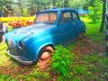 Rusted antique car parked in Addis Ababa Royalty Free Stock Photo