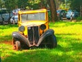 Rusted antique car parked in Addis Ababa Royalty Free Stock Photo