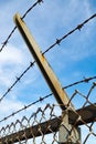 Rusted barbed wire fence Royalty Free Stock Photo