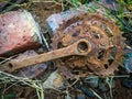 Rusted bicycle cog wheel teeth Royalty Free Stock Photo