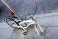 Rusted Bicycle at 15-min Parking Spot Royalty Free Stock Photo