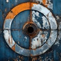 Rusted Blue Metal Work: Circular Abstraction With Ominous Vibe