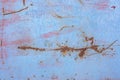 Rusted blue painted metal background with textur