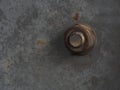 Rusted bolt and nut on a rusted iron surface Royalty Free Stock Photo