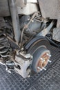 The Rusted Brake Disk Of A Car