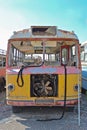 Rusted, broken down old bus.