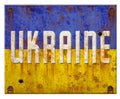 Ukraine Flag Rustic Plaque Bullet Holes Metal Sign