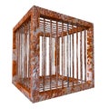 Rust cage rustic cubic prison Royalty Free Stock Photo